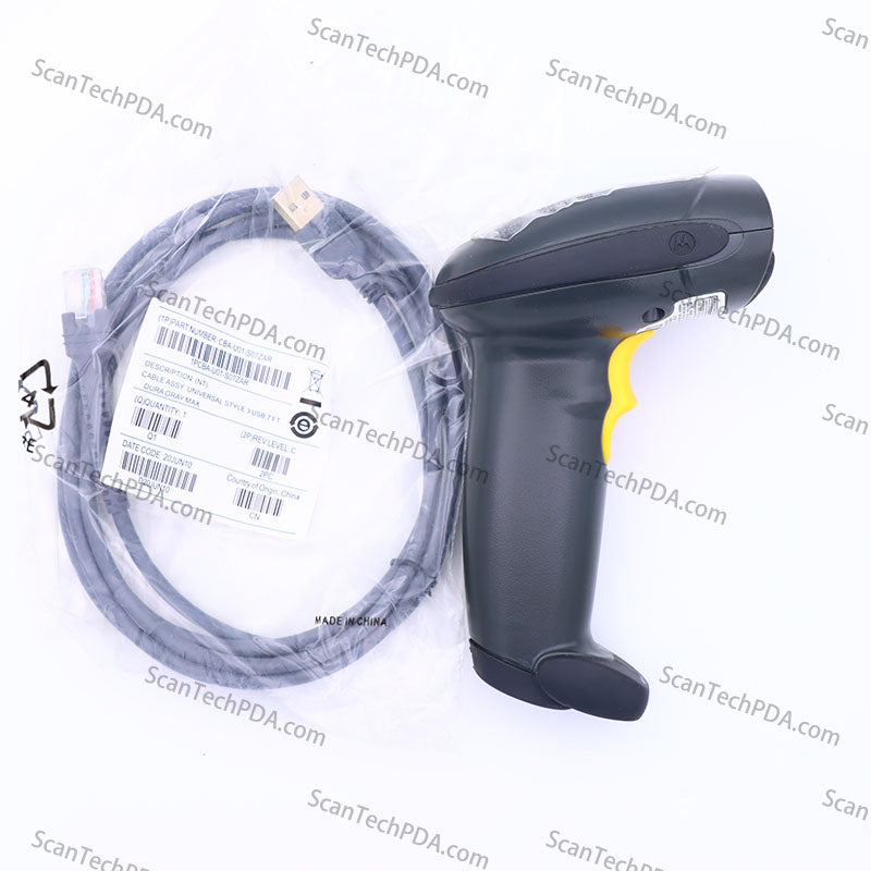 Zebra LS4208 Symbol 1D Handheld Barcode Scanner Bundle