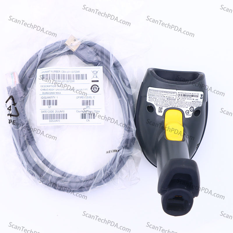 Zebra LS4208 Symbol 1D Handheld Barcode Scanner Bundle