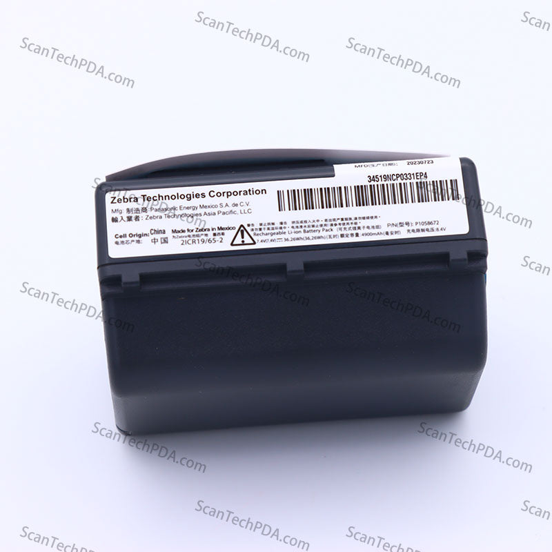 High-capacity Printer Battery Replacement for ZEBRA QLN320  P/N P1058672  4900mAh